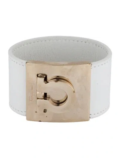 Pre-owned Ferragamo Leather Gancini Buckle Bracelet In Multicolor