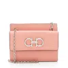 Ferragamo Leather Gancini Card Holder On Chain