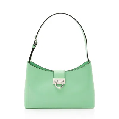 Ferragamo Leather Gancio Trifolio Small Shoulder Bag