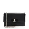 Ferragamo Leather Ginny Small Shoulder Bag In Black