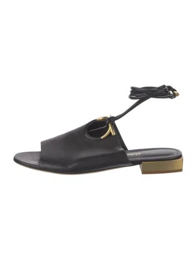 Pre-owned Ferragamo Leather Gladiator Sandals In Black