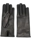 Ferragamo Leather Gloves In Black
