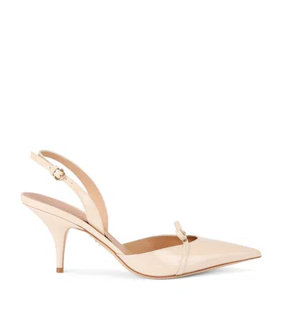 Ferragamo Leather Gylla Slingback Heels 70 In Multi