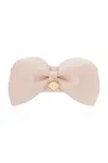 Ferragamo Bow-detail Leather Hair Clip In Pink