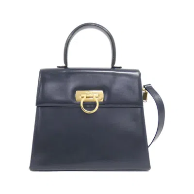 Pre-owned Ferragamo Leather Handbag () In Blue