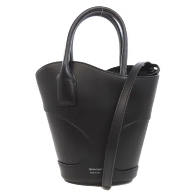 Pre-owned Ferragamo Leather Handbag () In Black