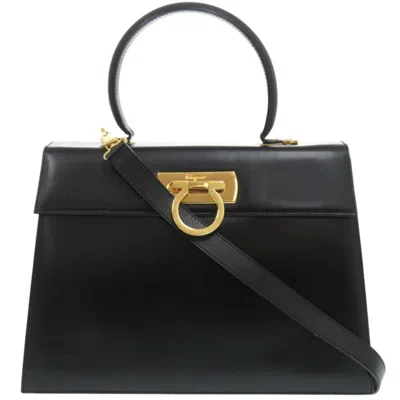 Pre-owned Ferragamo Leather Handbag () In Black