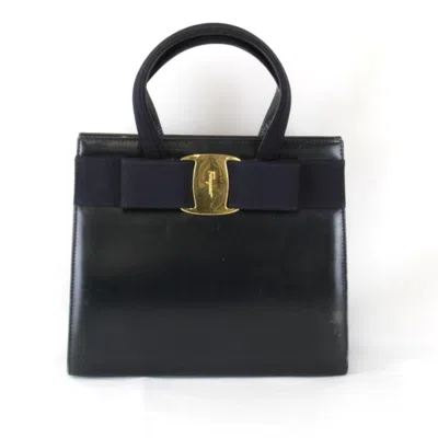 Pre-owned Ferragamo Leather Handbag () In Black