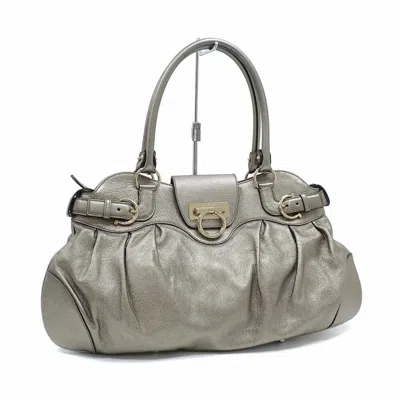 Pre-owned Ferragamo Leather Handbag () In Gold