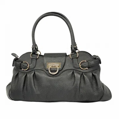 Pre-owned Ferragamo Leather Handbag () In Black