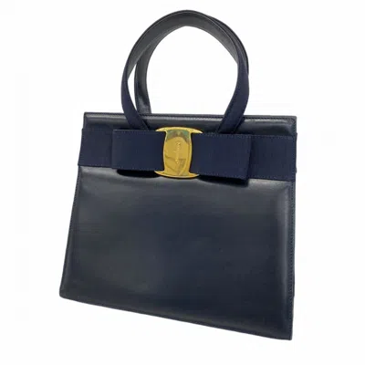 Pre-owned Ferragamo Leather Handbag () In Blue