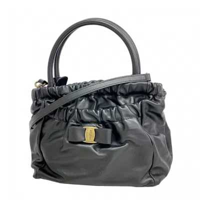 Pre-owned Ferragamo Leather Handbag () In Black