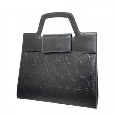 Pre-owned Ferragamo Leather Handbag () In Black