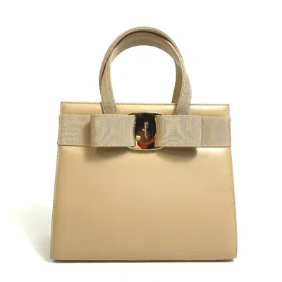 Pre-owned Ferragamo Leather Handbag () In Beige