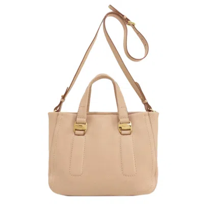 Pre-owned Ferragamo Leather Handbag () In Beige