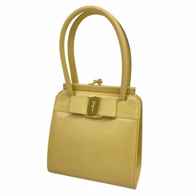 Pre-owned Ferragamo Leather Handbag () In Beige