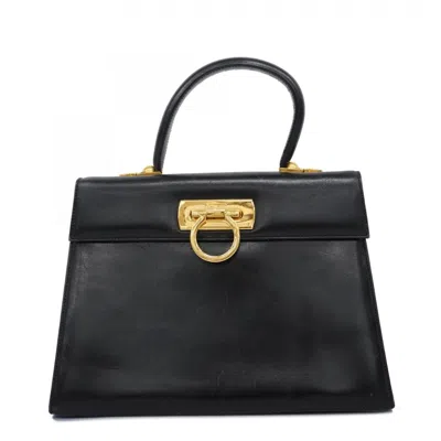 Pre-owned Ferragamo Leather Handbag () In Black