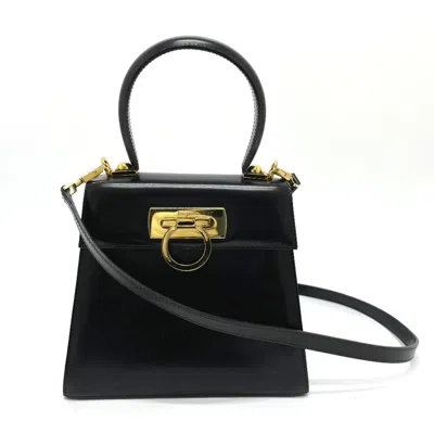 Pre-owned Ferragamo Leather Handbag () In Black