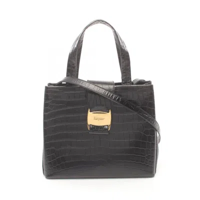 Pre-owned Ferragamo Leather Handbag () In Black