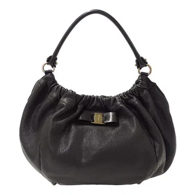 Pre-owned Ferragamo Leather Handbag () In Black