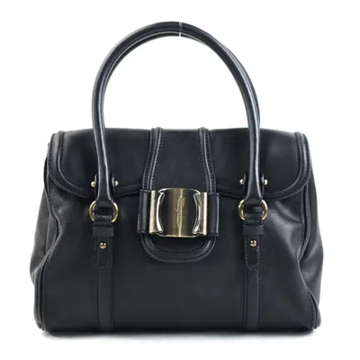 Pre-owned Ferragamo Leather Handbag () In Black