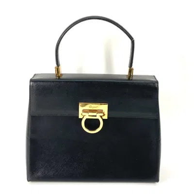 Pre-owned Ferragamo Leather Handbag () In Black