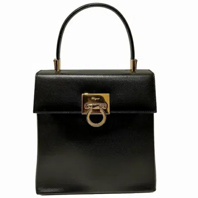 Pre-owned Ferragamo Leather Handbag () In Black