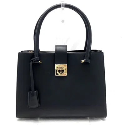 Pre-owned Ferragamo Leather Handbag () In Black