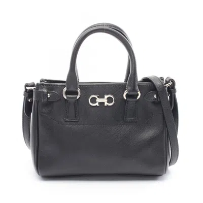 Pre-owned Ferragamo Leather Handbag () In Black
