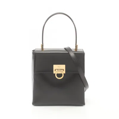 Pre-owned Ferragamo Leather Handbag () In Black