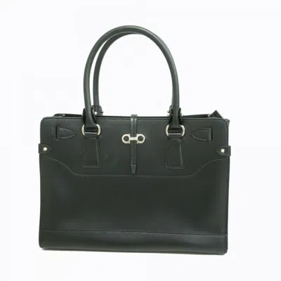 Pre-owned Ferragamo Leather Handbag () In Black