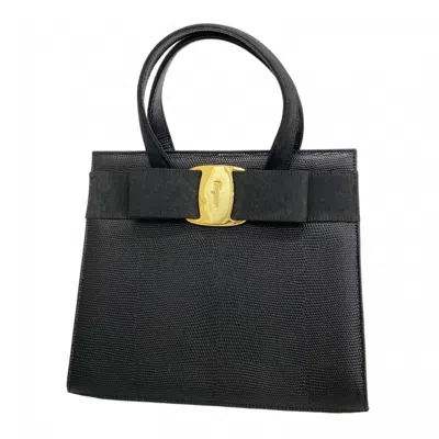 Pre-owned Ferragamo Leather Handbag () In Black