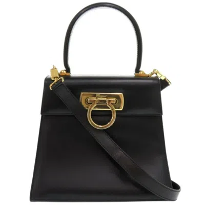 Pre-owned Ferragamo Leather Handbag () In Black