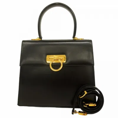 Pre-owned Ferragamo Leather Handbag () In Black