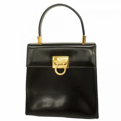 Pre-owned Ferragamo Leather Handbag () In Black