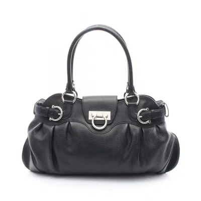 Pre-owned Ferragamo Leather Handbag () In Black