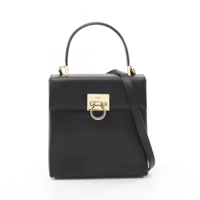 Pre-owned Ferragamo Leather Handbag () In Black