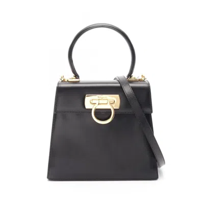 Pre-owned Ferragamo Leather Handbag () In Black