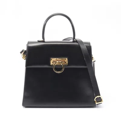 Pre-owned Ferragamo Leather Handbag () In Black