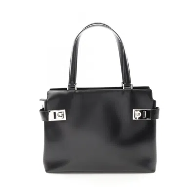 Pre-owned Ferragamo Leather Handbag () In Black