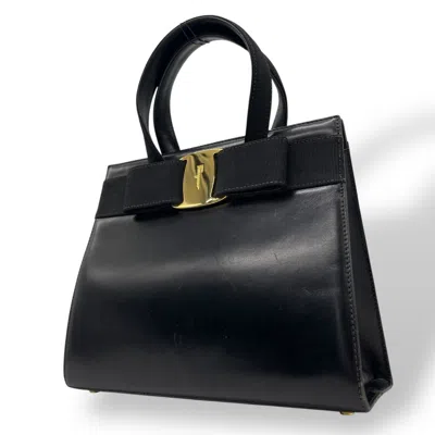Pre-owned Ferragamo Leather Handbag () In Black