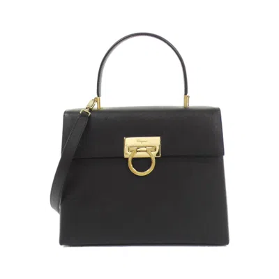 Pre-owned Ferragamo Leather Handbag () In Black
