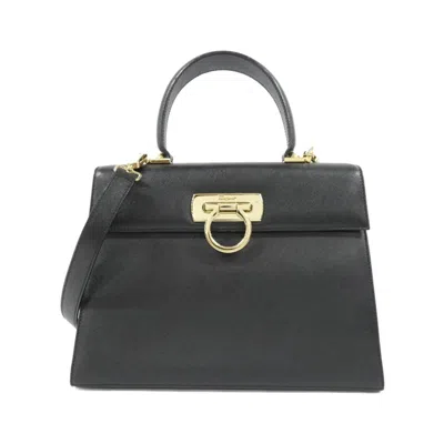 Pre-owned Ferragamo Leather Handbag () In Black