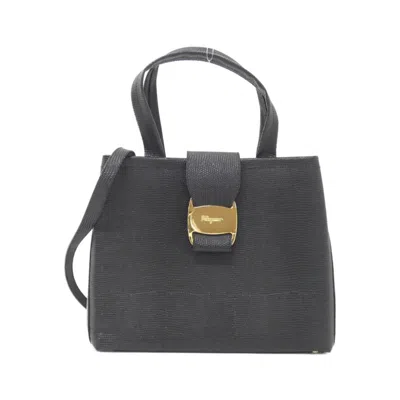 Pre-owned Ferragamo Leather Handbag () In Black