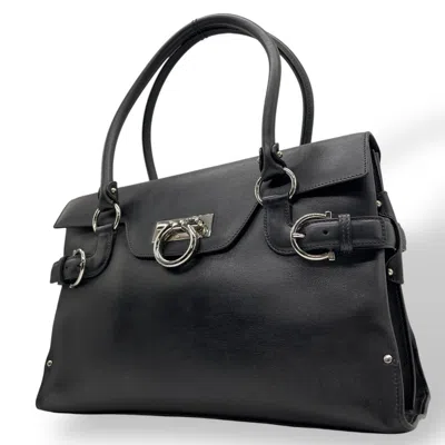 Pre-owned Ferragamo Leather Handbag () In Black
