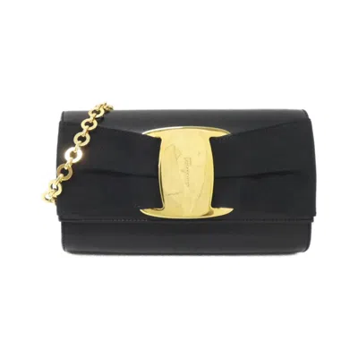 Pre-owned Ferragamo Leather Handbag () In Black