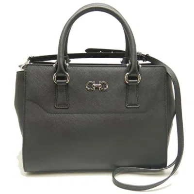 Pre-owned Ferragamo Leather Handbag () In Black