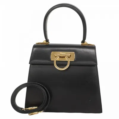 Pre-owned Ferragamo Leather Handbag () In Black
