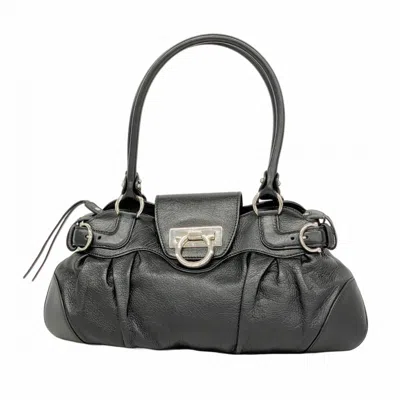 Pre-owned Ferragamo Leather Handbag () In Black