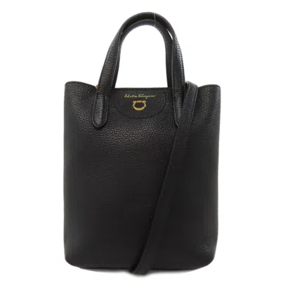 Pre-owned Ferragamo Leather Handbag () In Black